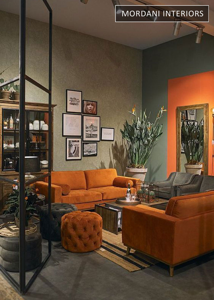 Tiger Orange Velvet Upholstery Fabric